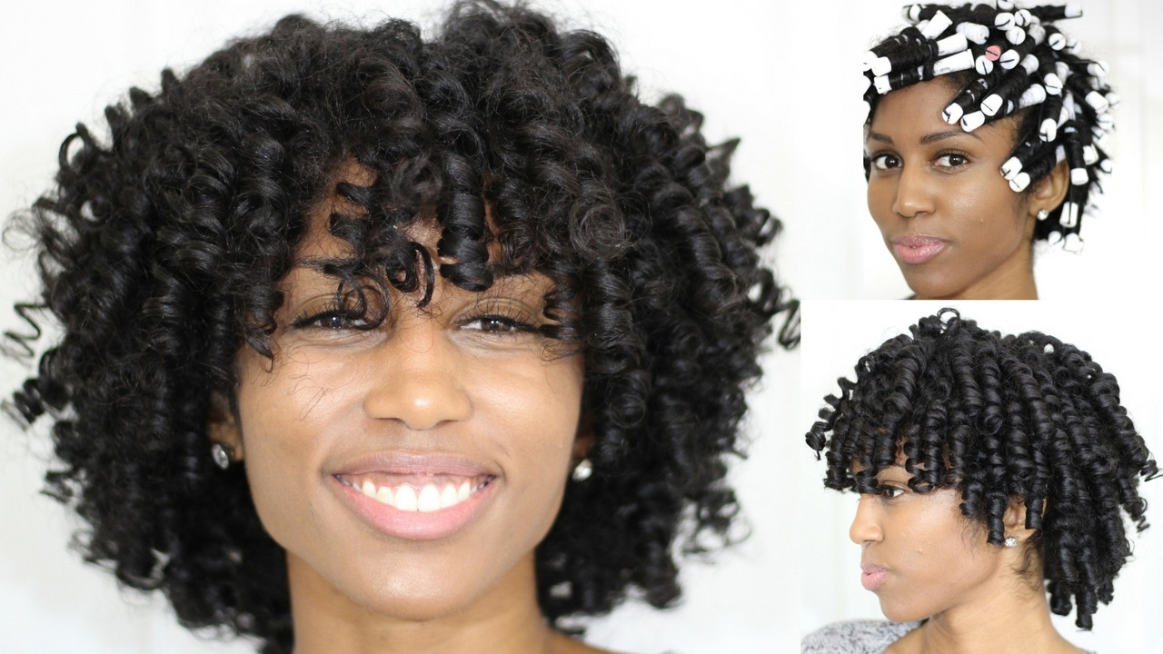 Natural Rod Set Hairstyles
 Perm rod set on natural hair