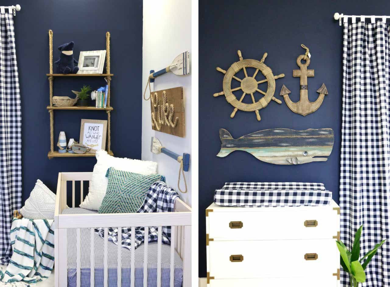 Nautical Baby Boy Room Decor
 Luke’s Navy Nautical Nursery