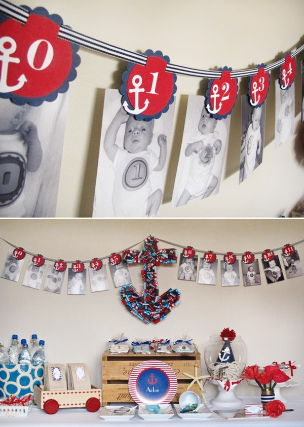 Nautical Birthday Decorations
 A Red White and Blue Nautical 1st Birthday Party Party