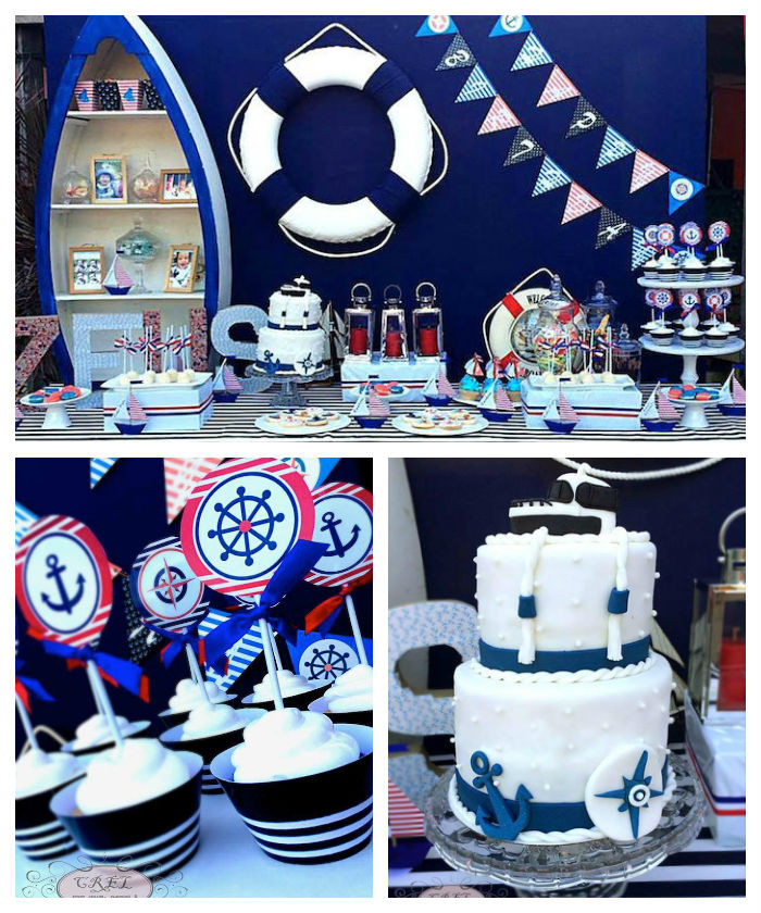 Nautical Birthday Decorations
 Kara s Party Ideas Nautical Themed First Birthday Party
