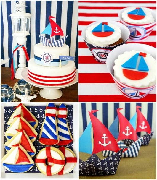 Nautical Birthday Decorations
 Nautical Birthday Party Printables Supplies