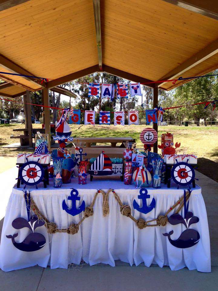 Nautical Theme Baby Shower Decor
 Nautical Baby Shower Party Ideas 1 of 8