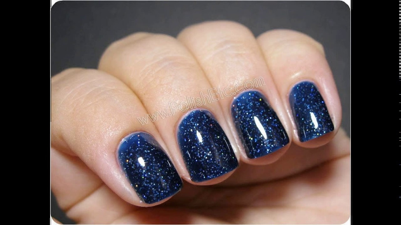 Navy Blue Nail Ideas
 Navy blue nail polish designs