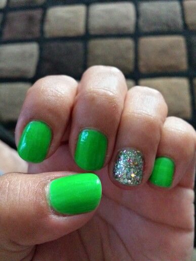 Neon Green Nail Designs
 Neon green nail design Nails