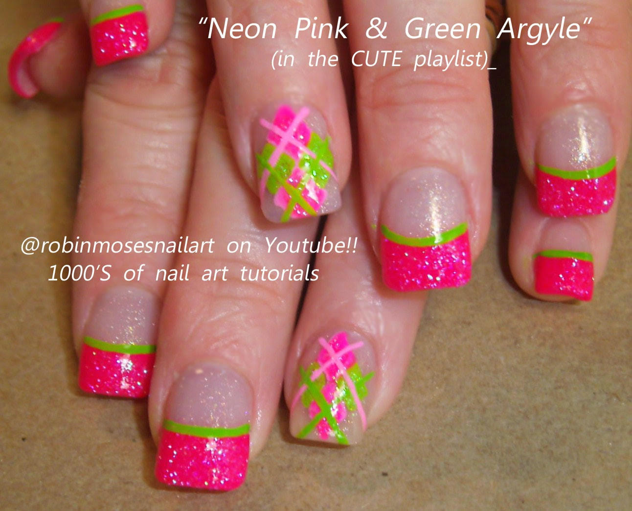 Neon Pink Nail Designs
 Robin Moses Nail Art "neon nails" "neon pink nails" "neon