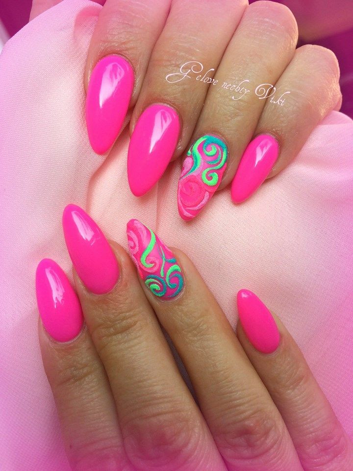 Neon Pink Nail Designs
 definitely summer pink nails for your holidays great with