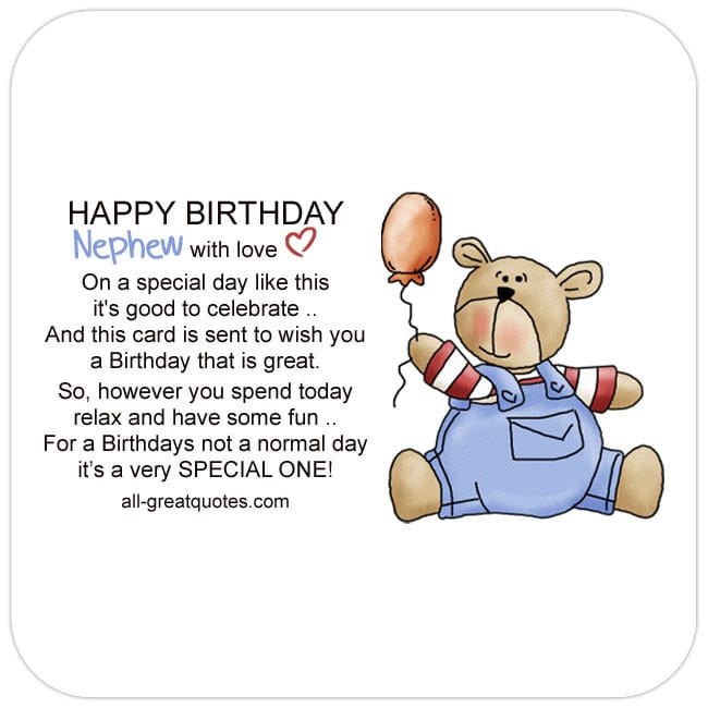Nephew Birthday Quotes
 Write Happy Birthday Nephew Wishes In A Card