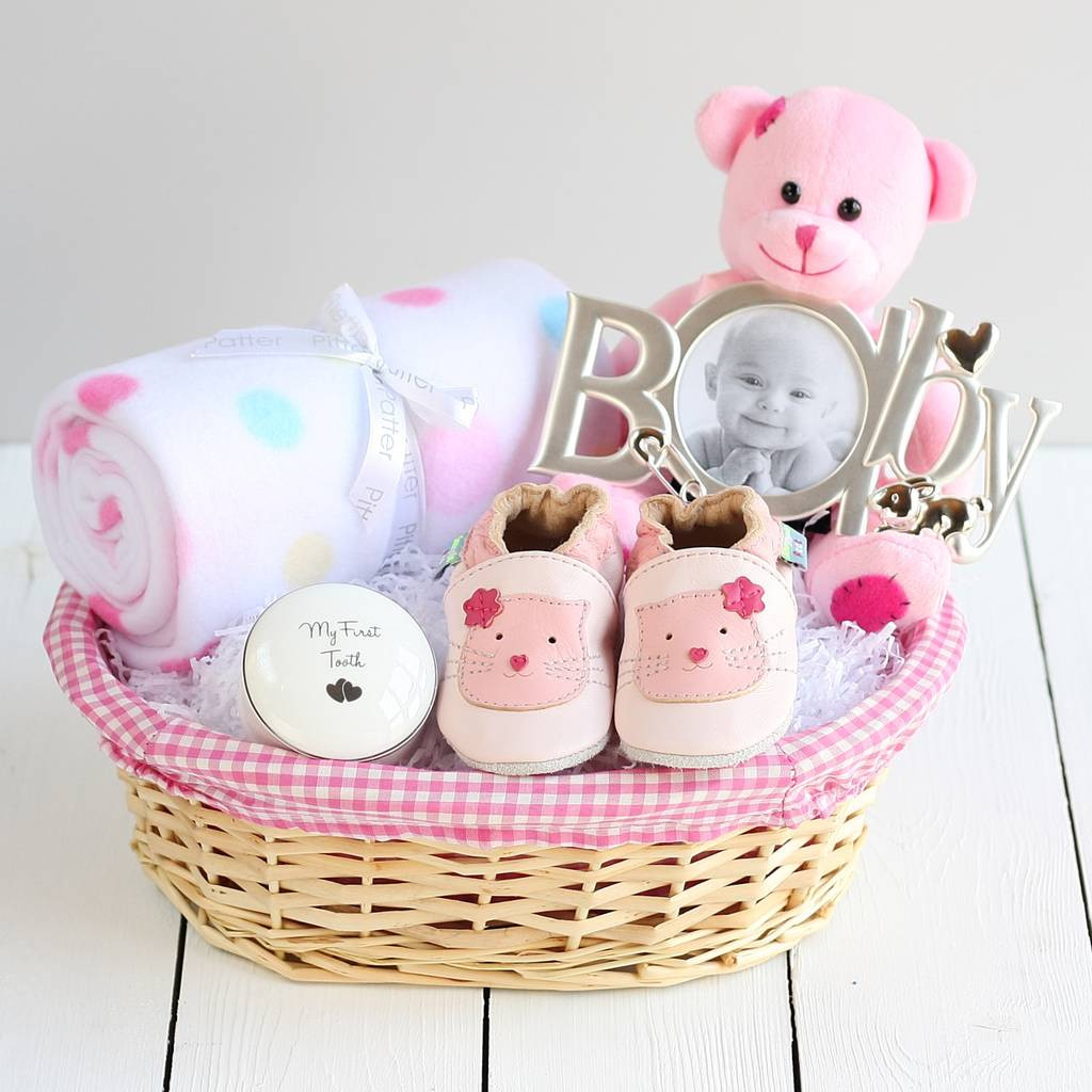 New Baby Gift Basket Ideas
 deluxe girl new baby t basket by snuggle feet