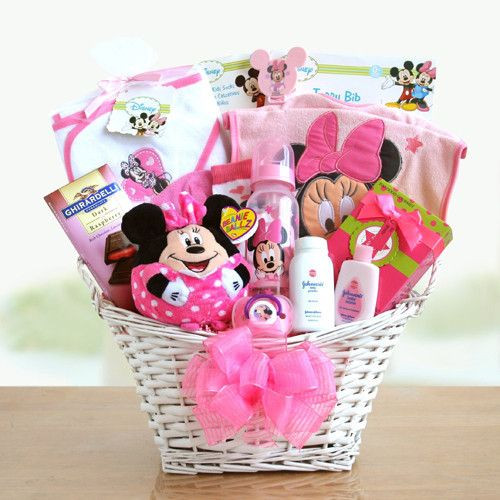 New Baby Gift Delivery
 Minnie Mouse Basket of Baby Girl Surprises
