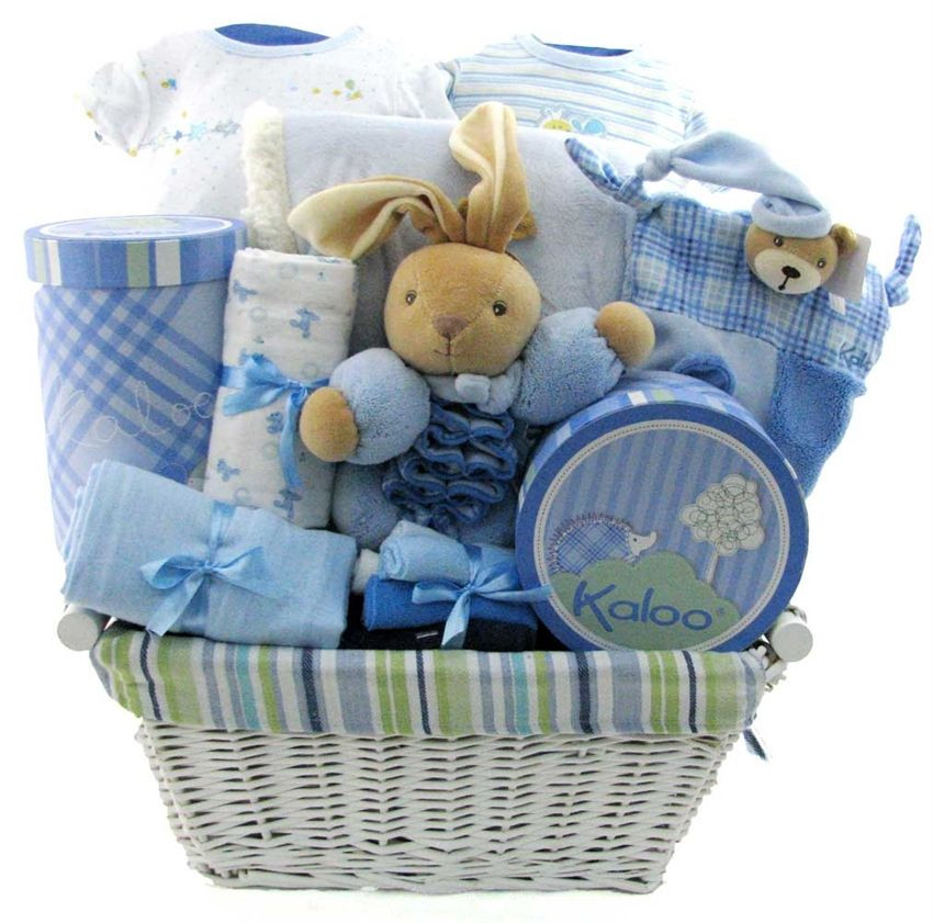 New Baby Gift Delivery
 Baby Boy Blue Kaloo Baby Boys Gift Basket DELUXE Edition