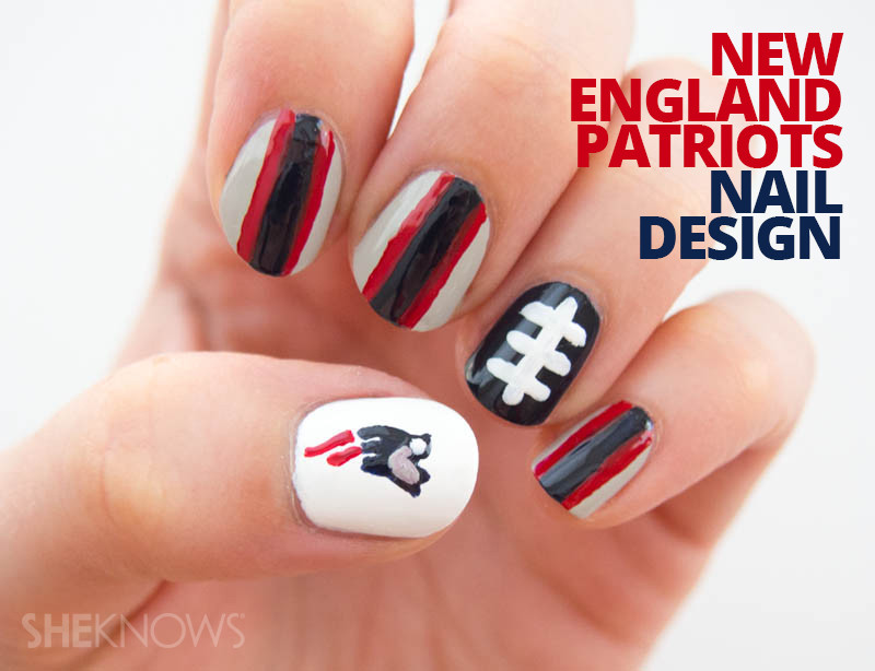 New England Patriots Nail Designs
 Nail design New England Patriots manicure tutorial