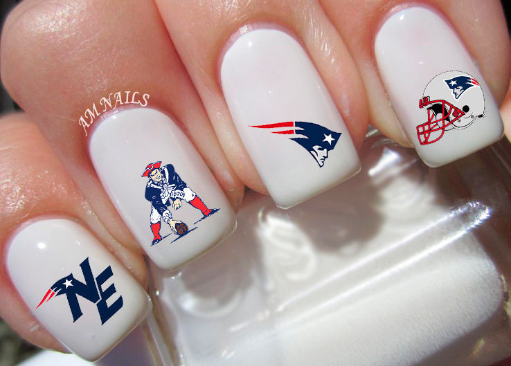 New England Patriots Nail Designs
 New England Patriots Nail Art Stickers Transfers Decals