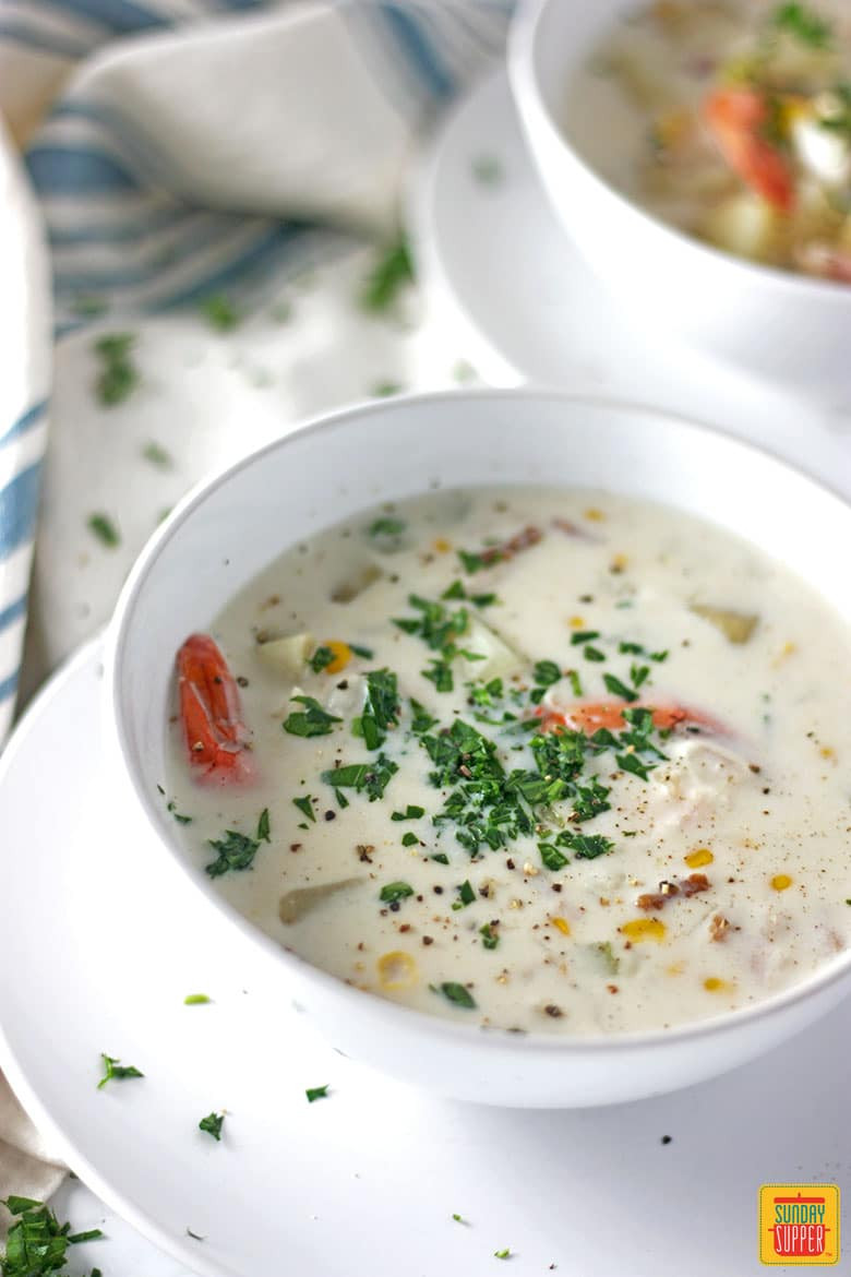 New England Seafood Chowder
 New England Seafood Chowder Sunday Supper Movement