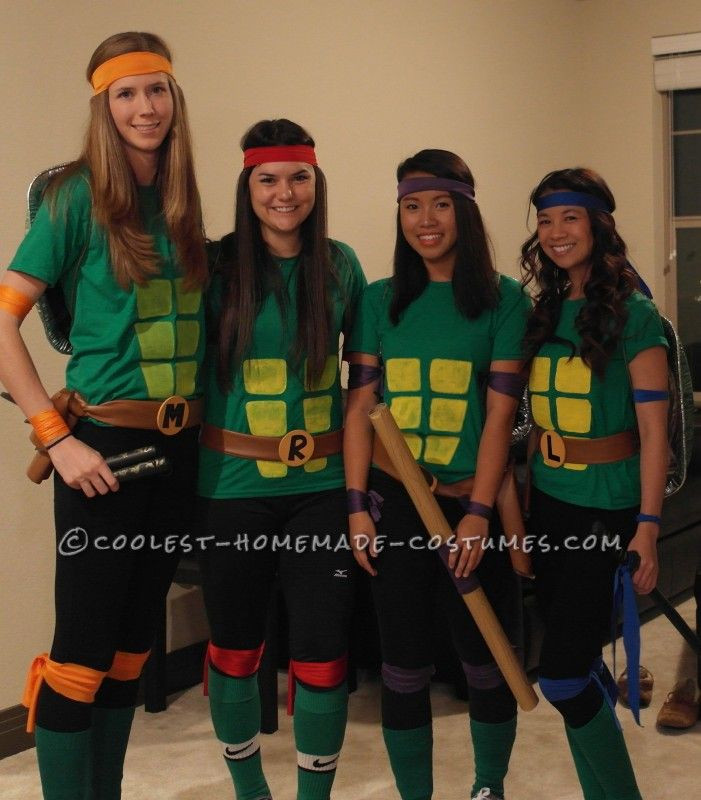 Ninja Turtles DIY Costume
 Cool Homemade Ninja Turtles Costume for a Group of Girls