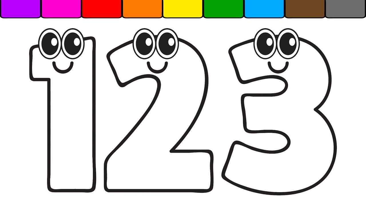 Number Coloring Pages For Toddlers
 Learn Colors for Kids with this Numbers Coloring Page