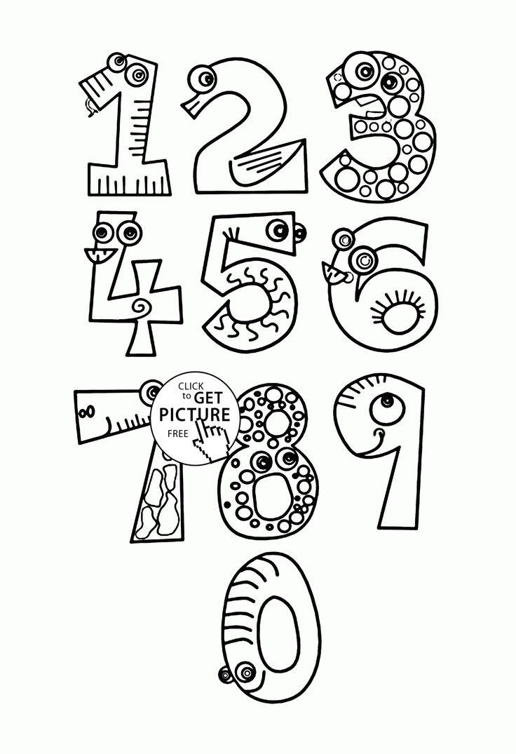 Number Coloring Pages For Toddlers
 Monster Numbers coloring pages for kids counting numbers