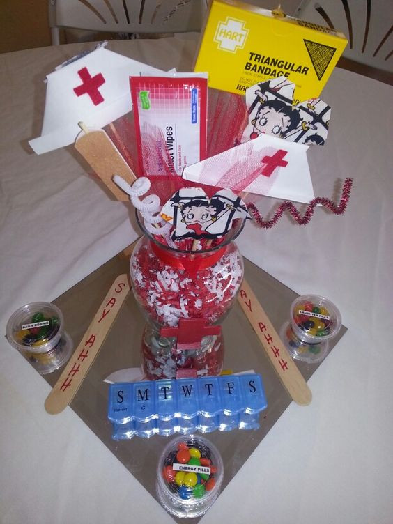 Nurse Practitioner Graduation Party Ideas
 Center pieces my cousin made for my Nursing school grad