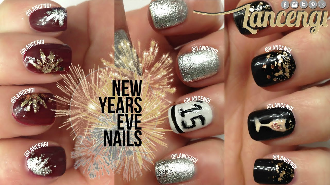 Nye Nail Designs
 DIY Cute & Easy New Years Eve Nail Art Use Glitter on