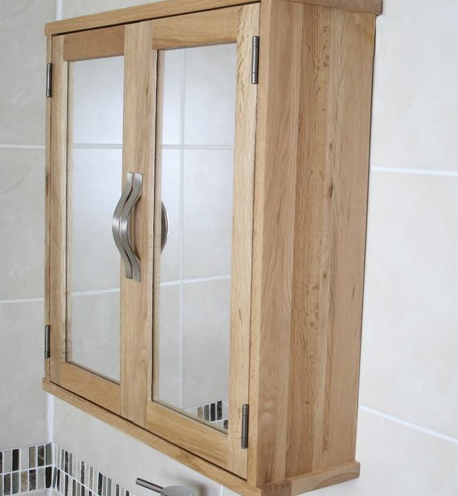 Oak Bathroom Wall Cabinets
 Oak Wall Mounted Mirrored Bathroom Storage Cabinet with