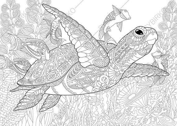 Ocean Coloring Pages For Adults
 Coloring Pages for adults Ocean World Turtle Underwater
