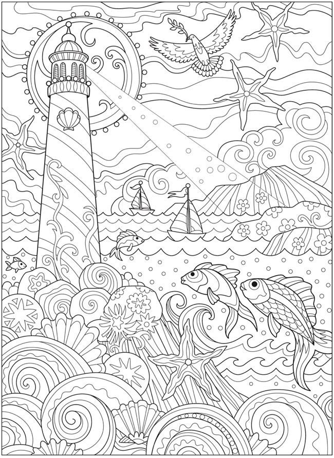Ocean Coloring Pages For Adults
 Wel e to Dover Publications Creative Haven Fanciful Sea