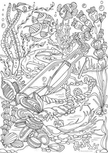 Ocean Coloring Pages For Adults
 Ocean Life Printable Adult Coloring Pages from Favoreads