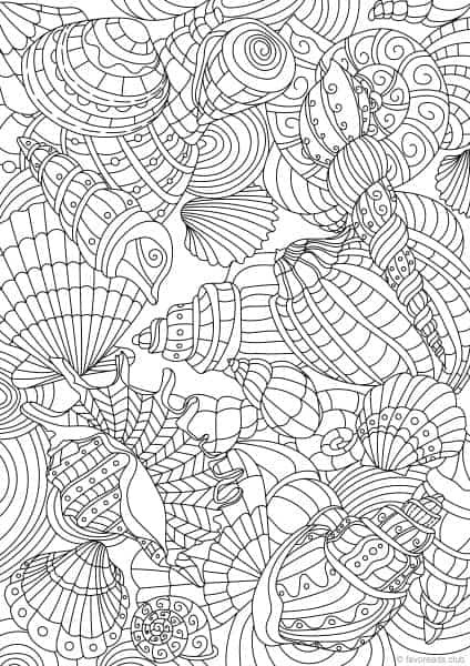 Ocean Coloring Pages For Adults
 Ocean Life Shell Pattern Printable Adult Coloring