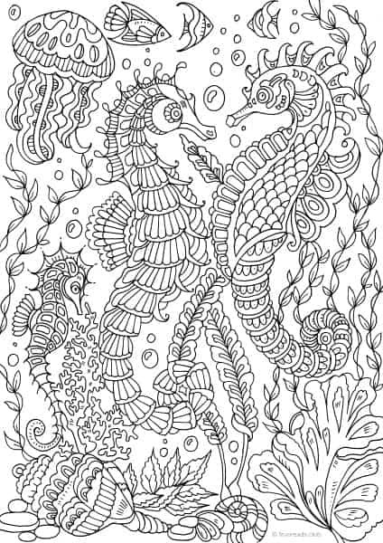 Ocean Coloring Pages For Adults
 Ocean Life Stunning Fish Favoreads Original Adult