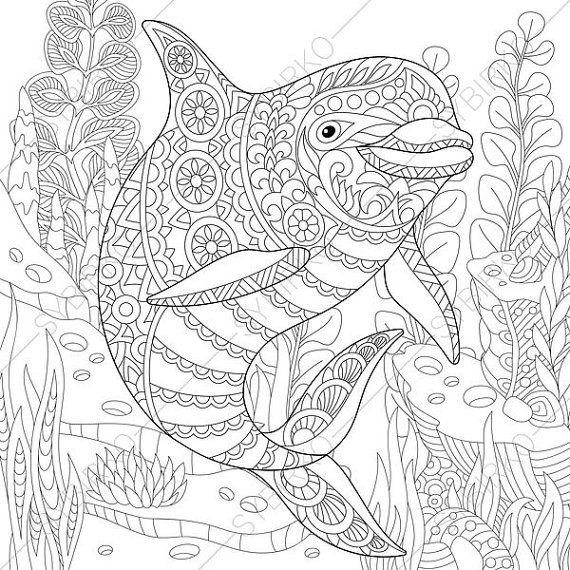 Ocean Coloring Pages For Adults
 Ocean World Dolphin 2 Coloring Pages Animal coloring