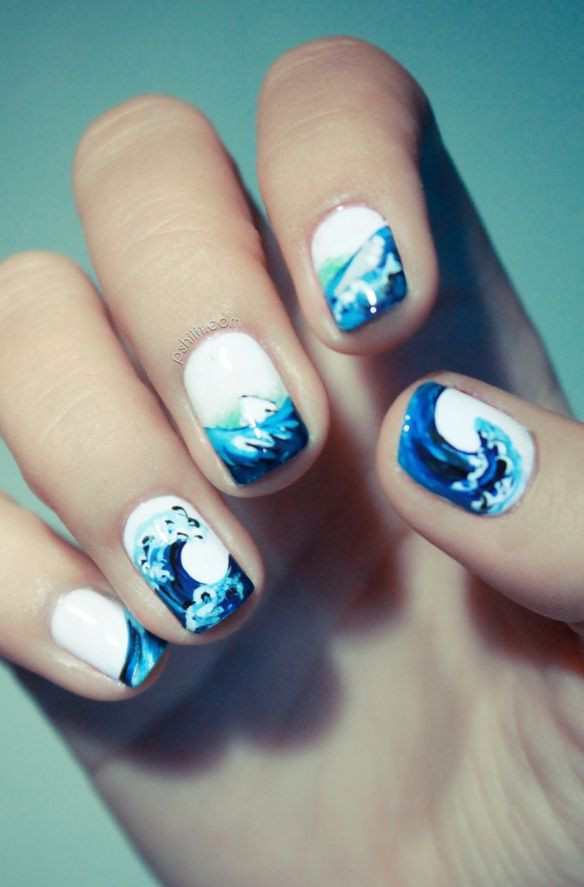 Ocean Nail Art
 Ocean wave nails