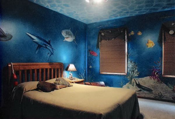 Ocean Themed Kids Room
 shark mermaid room