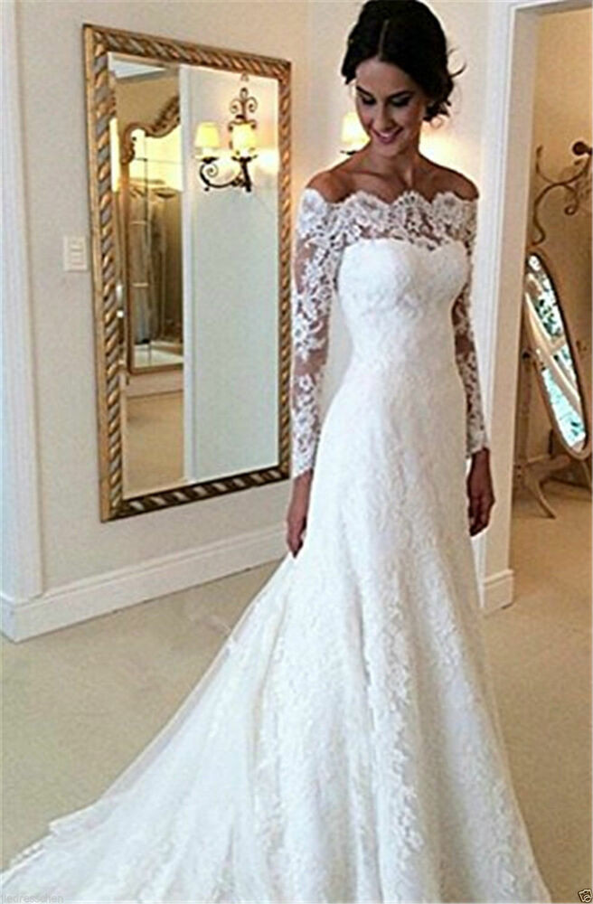 Off White Wedding Dress
 New Elegant Lace Wedding Dresses White Ivory f The
