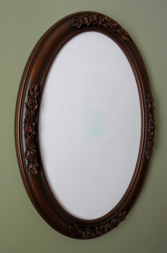 Oil Rubbed Bronze Bathroom Mirror
 Oval mirror with oil rubbed bronze color frame by WallAccents