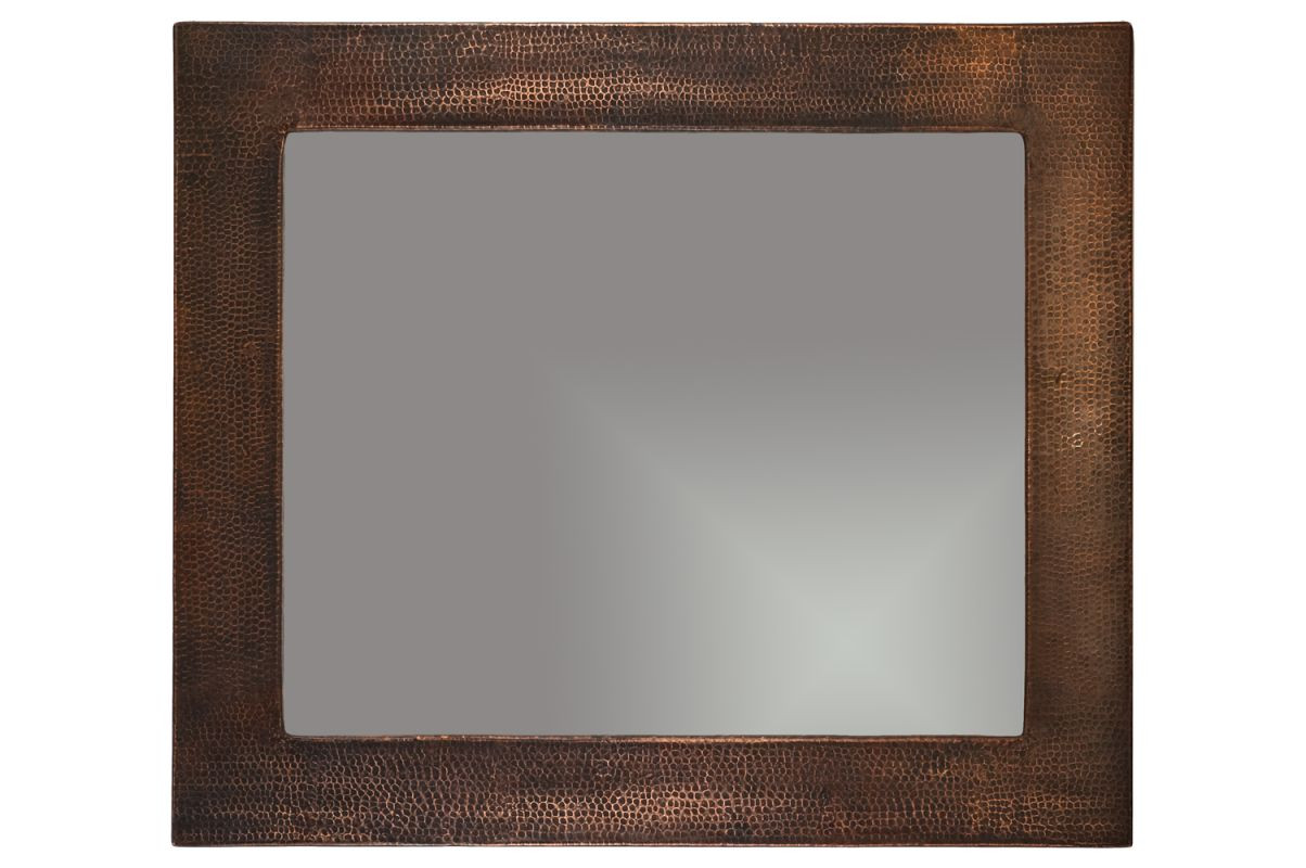 Oiled bronze bathroom mirror