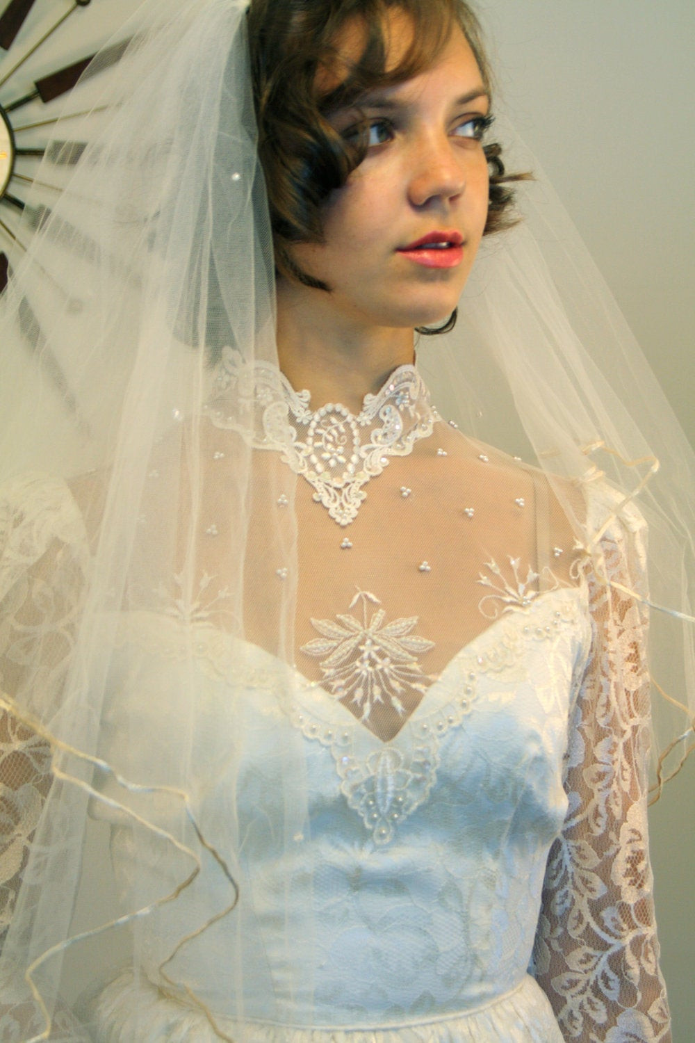 Old Wedding Veils
 Vintage Wedding Veil 60 s MAD MEN Illusion Bridal Tulle