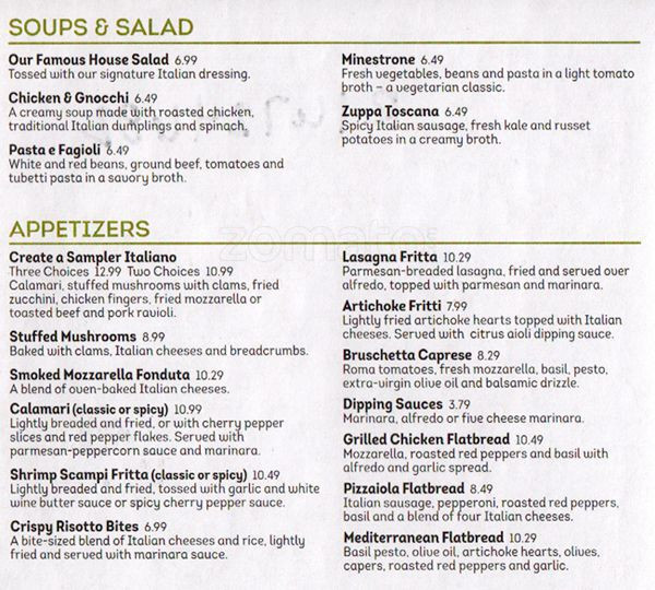Olive Garden Menu Prices Dinner
 Olive Garden Menu Menu for Olive Garden Silverdale