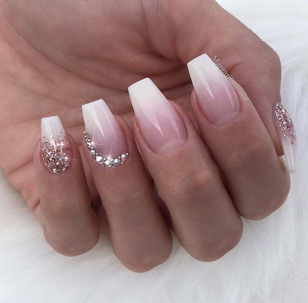 Ombre Glitter Nails
 21 of the Most Beautiful French Ombre Nails crazyforus