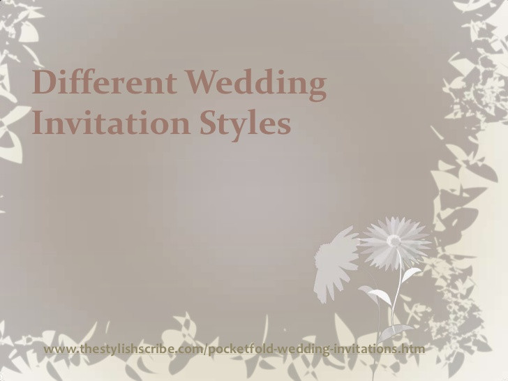 One Of A Kind Wedding Invitations
 Different wedding invitation styles