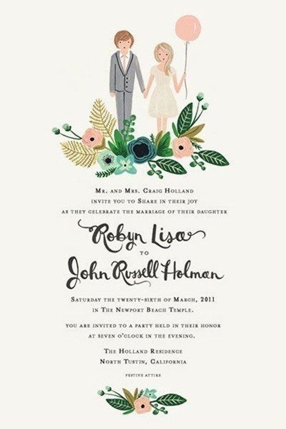One Of A Kind Wedding Invitations
 Would You Hand Draw Your Wedding Invitations Blog