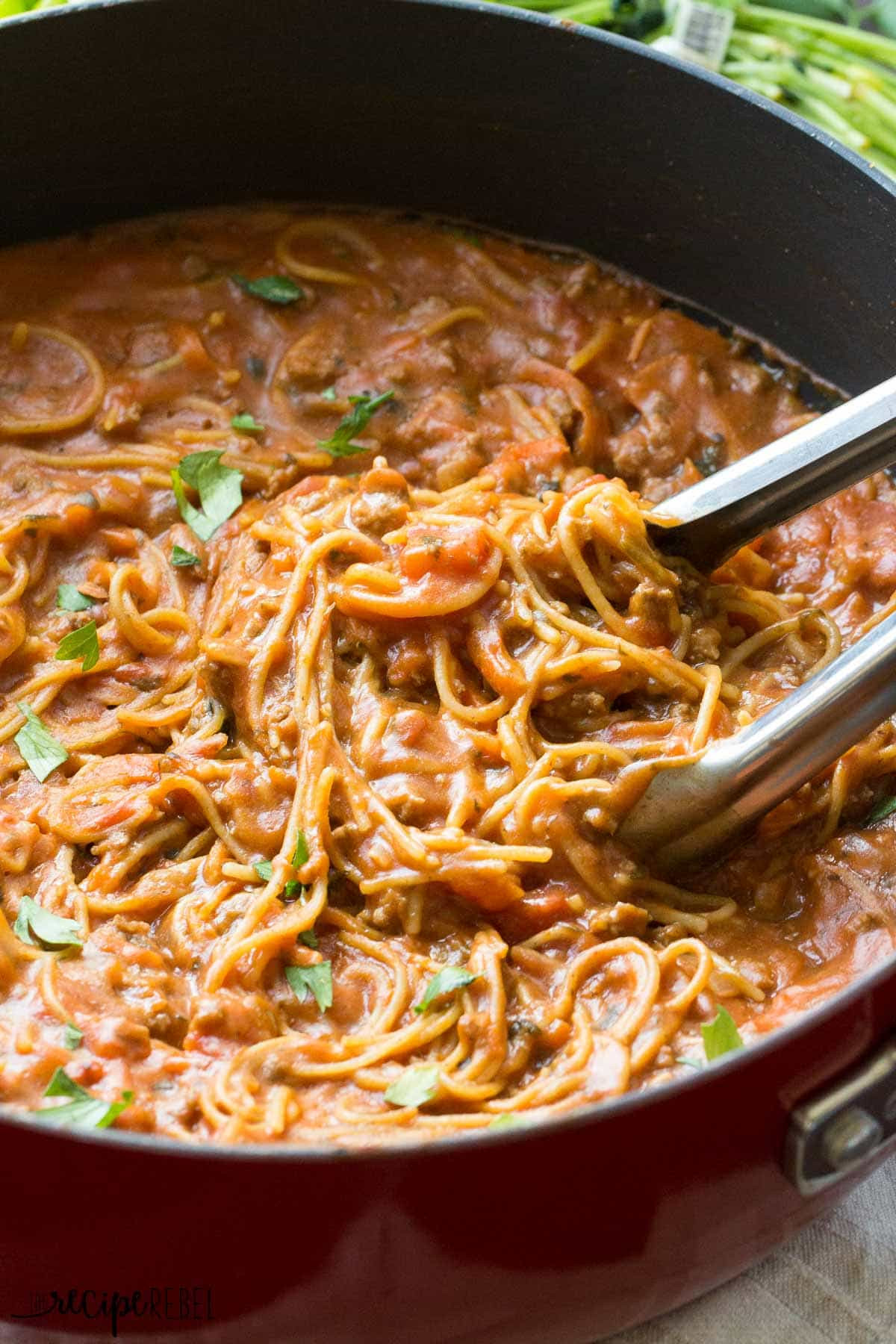 One Pot Spaghetti With Meat Sauce
 Healthy e Pot Spaghetti and Meat Sauce