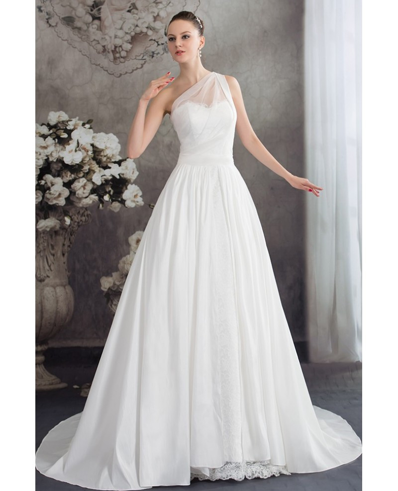 One Strap Wedding Dresses
 e Strap Simple Aline Lace Wedding Dress OPH1226 $242 9
