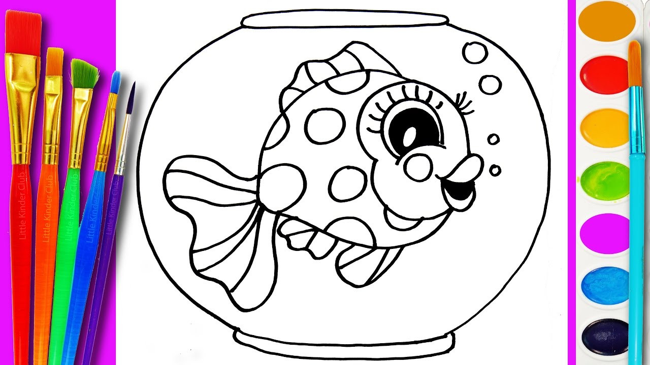 Online Art For Kids
 How to Draw Gold Fish Coloring Page Cute Fishes for Kids