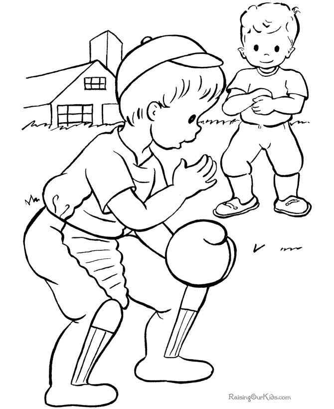 Online Printable Coloring Pages
 Baseball coloring sheets to print