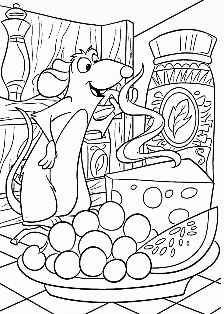 Online Printable Coloring Pages
 Ratatouille and cheese coloring pages for kids printable