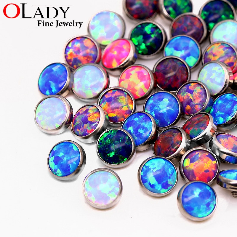 Opal Body Jewelry
 Micro Skin Diver Dermal Titanium Piercing Opal Stone