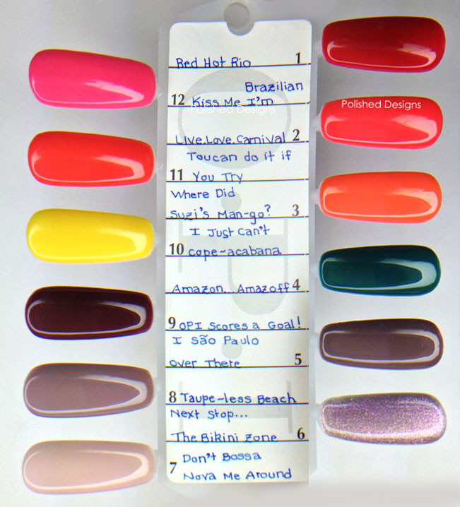 Opi Gel Nail Colors Chart
 OPI Soak f GelColor BRAZIL COLLECTION Spring Summer 2014