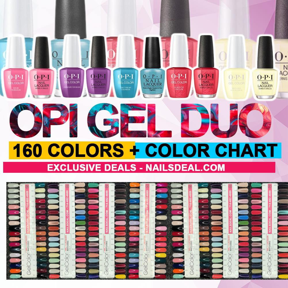 Opi Gel Nail Colors Chart
 OPI Gel Duo Matching Color bo 160 colors Free OPI