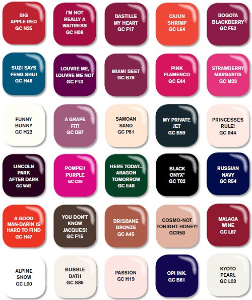 Opi Gel Nail Colors Chart
 Wow Pretty nails