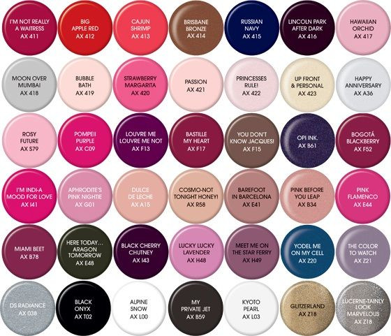 Opi Gel Nail Colors Chart
 OPI Axxium gel nailpolish I recently got a manicure with