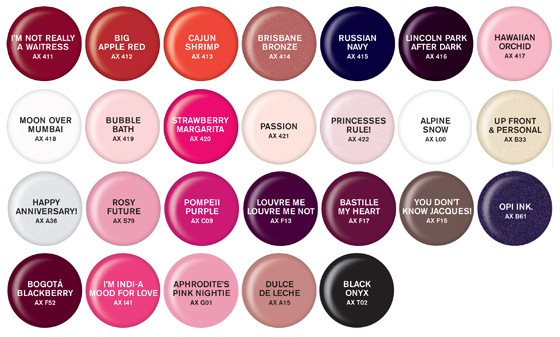 Opi Gel Nail Colors Chart
 I got the OPI system Axxium